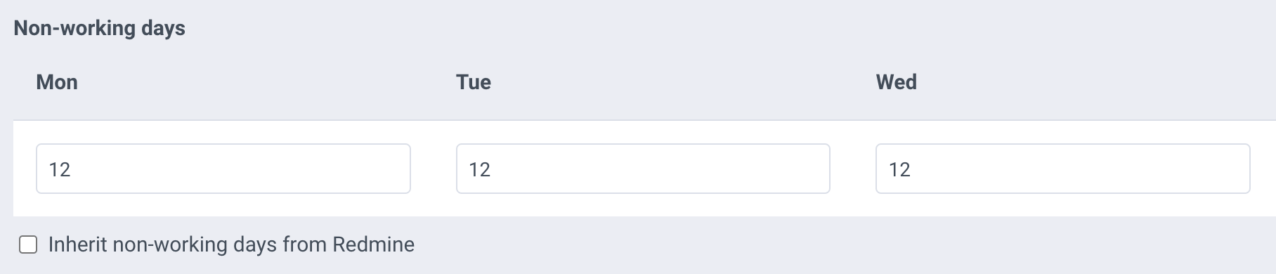Redmine Resources - Non-working Days